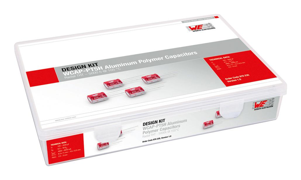 Wurth Elektronik 870235 Aluminum Polymer Tht Cap Design Kit