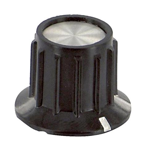 Alcoswitch - Te Connectivity Pka70B1/4.. Ribbed Knob, Phenolic, Black, 24.9Mm