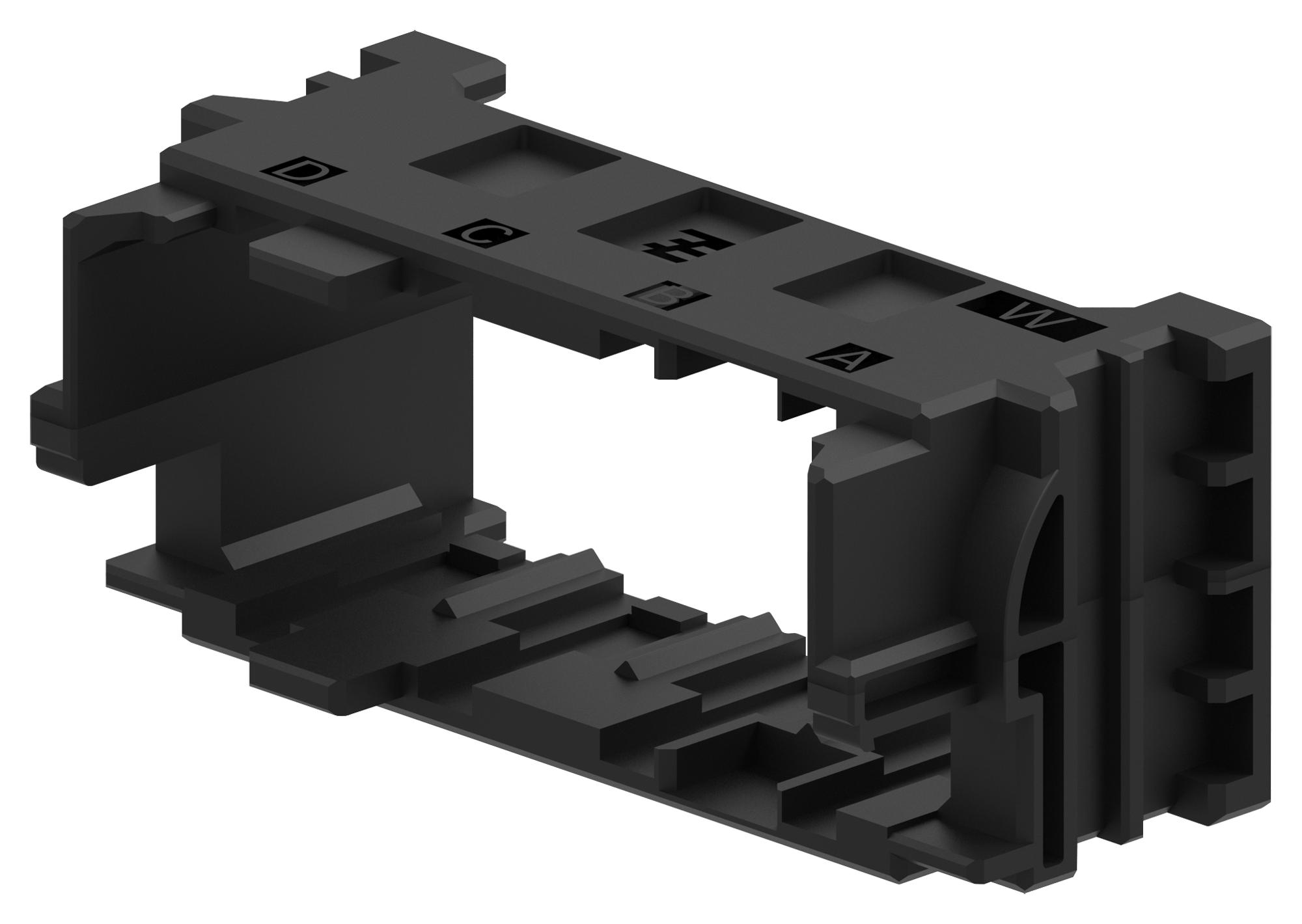 Te Connectivity 2069524-1 Plug Frame, Thermoplastic, Black