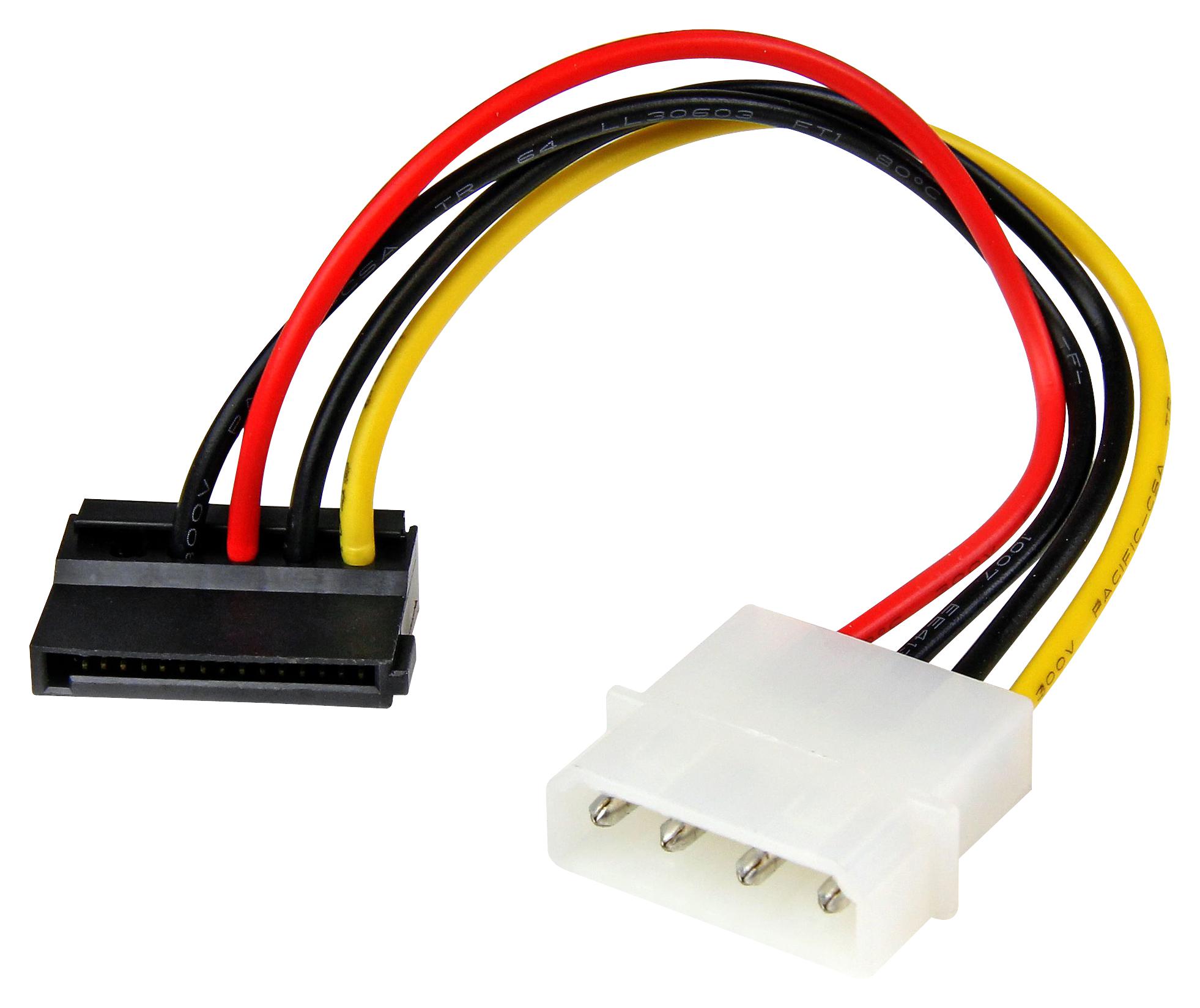 Startech Satapowadpl Lead, Molex To Left Angled Sata 0.15M