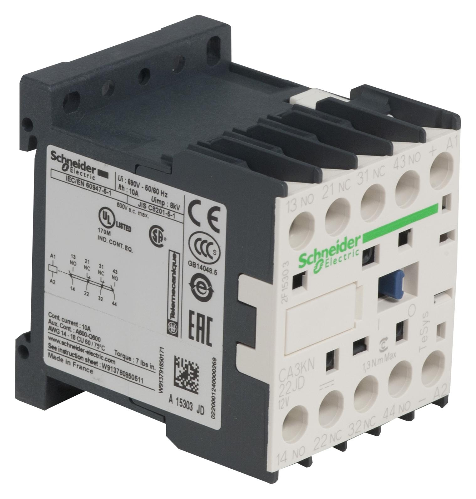 Schneider Electric Ca3Kn22Jd Control Relay 2No 2Nc Contacts