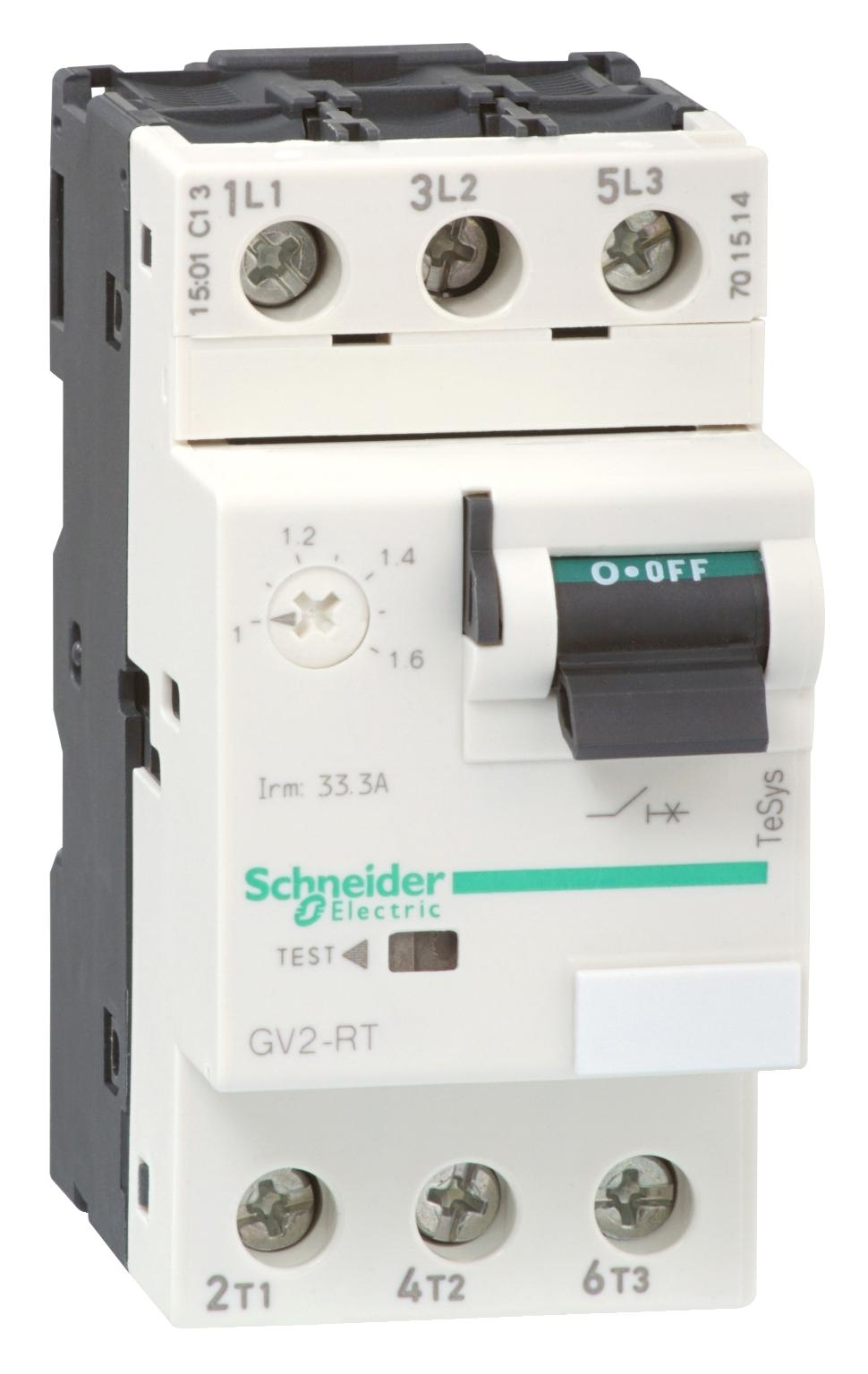 Schneider Electric Gv2Rt06 Thermomagnetic Ckt Breaker, 3P, 1.6A