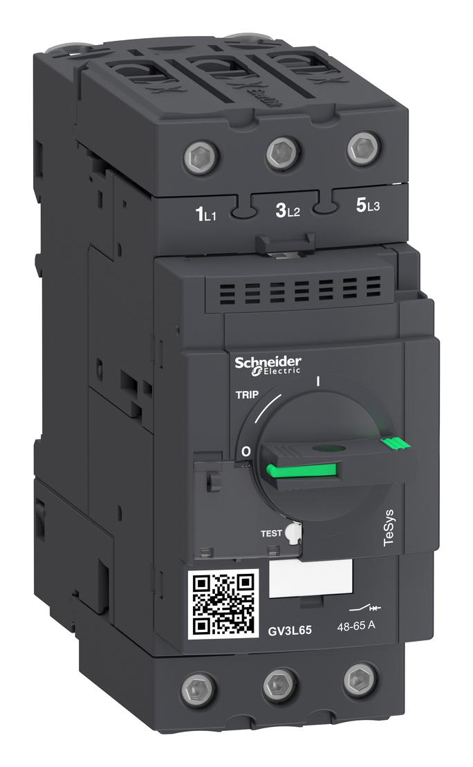 Schneider Electric Gv3L65 Thermomagnetic Ckt Breaker, 3P, 65A