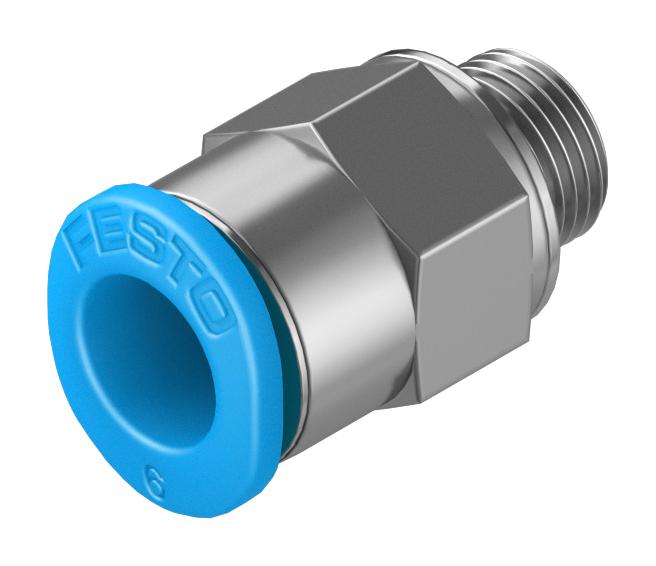 Festo Qsm-M6-6 Push-In Fitting, 6Mm, M6, 11.8Mm