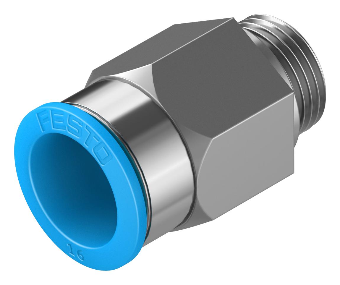 Festo Qs-G3/8-16 Push-In Fitting, 16Mm, G3/8