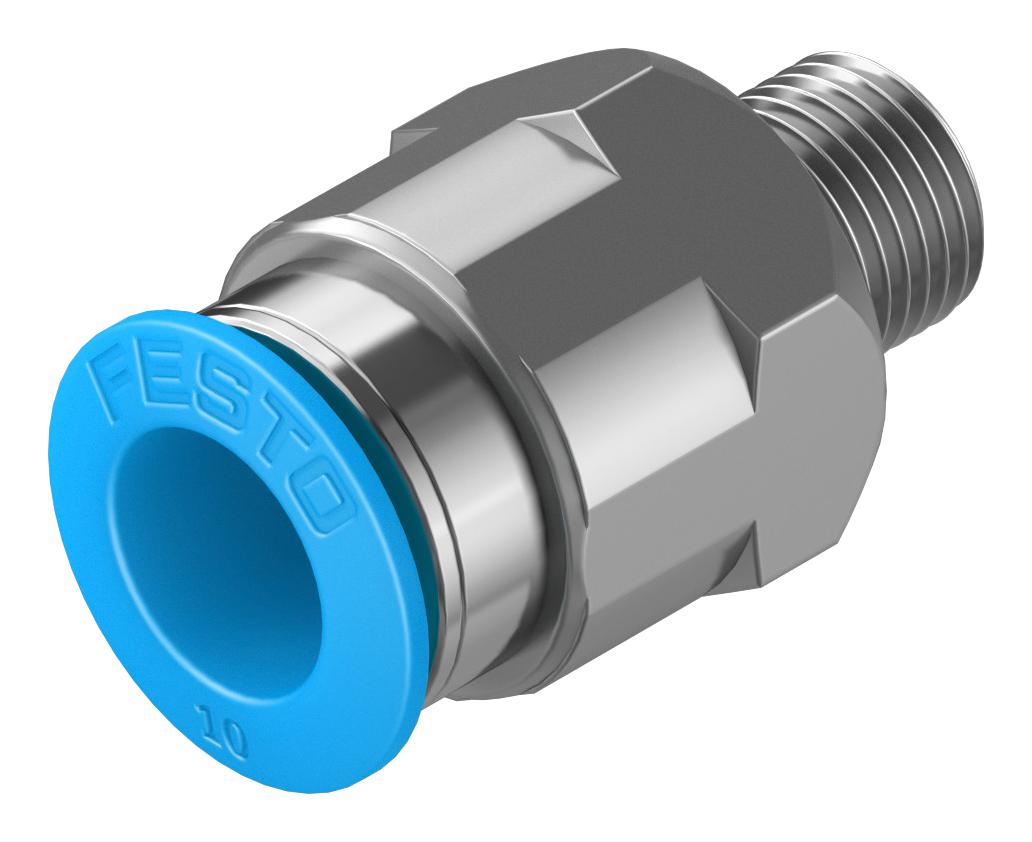 Festo Qs-1/8-10 Push-In Fitting, 10Mm, R1/8