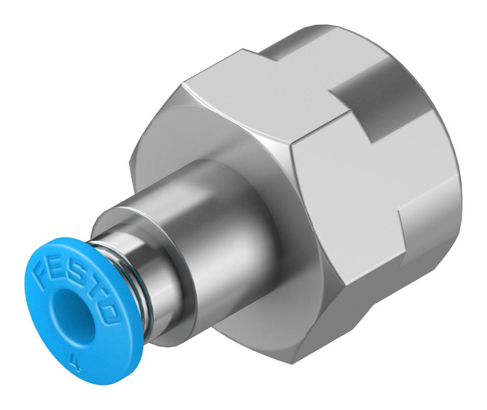 Festo Qsf-1/4-4-B Push-In Fitting, 4Mm, G1/4, 9.7Mm