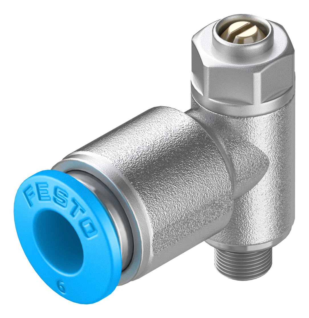 Festo Grla-M5-Qs-6-D One-Way Flow Ctrl Valve, Qs-6-M5, 10Bar