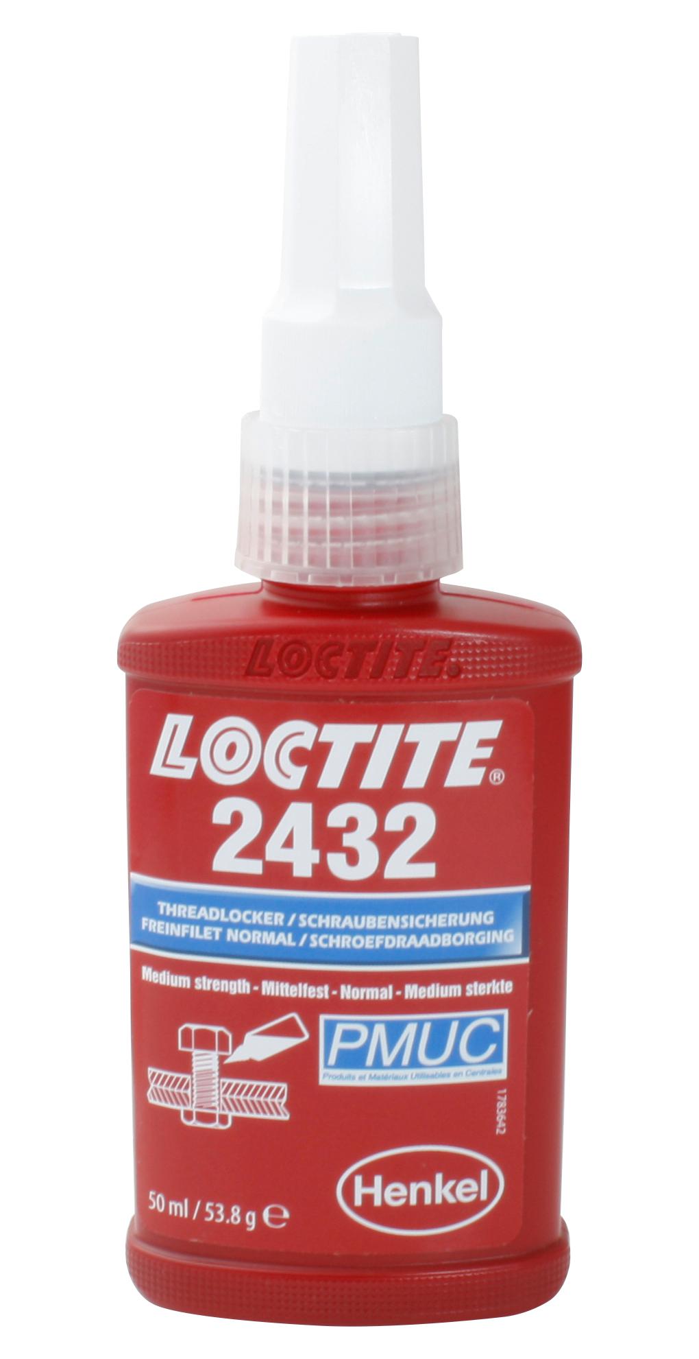 Loctite 2432, 50Ml Threadlock Adhesive, Bottle, 50Ml, Blue