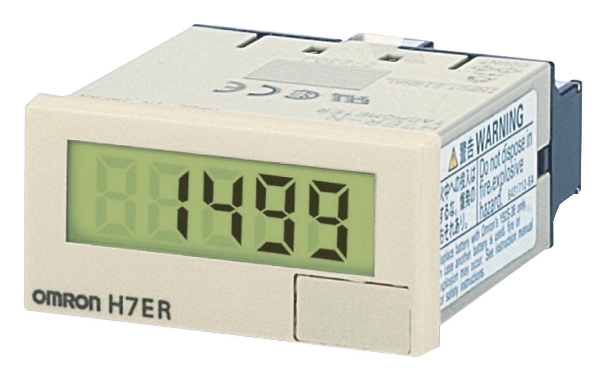 Omron Industrial Automation H7Er-Nv Tachometer, 4-Digit, 8.6Mm, 7-Seg Lcd