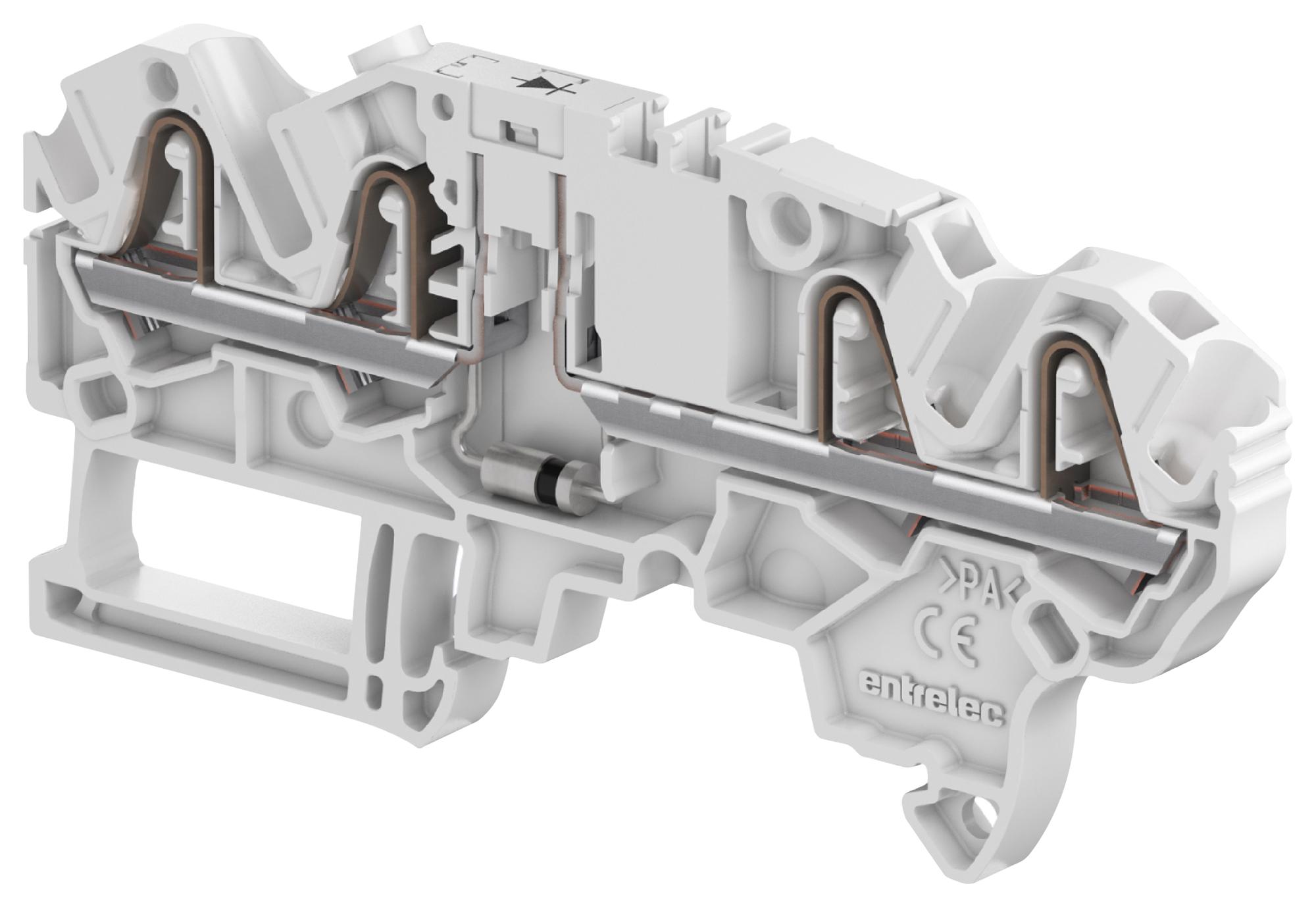 Entrelec - Te Connectivity 1Snk705710R0000 Terminal Block, Dinrail, 4Pos, 12Awg