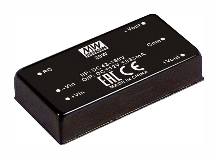 Mean Well Rddw20G-15 Dc-Dc Converter, 2 O/p, 20W