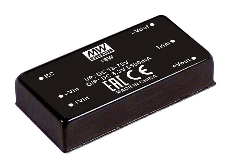 Mean Well Rsdw20F-03 Dc-Dc Converter, 3.3V, 5.5A