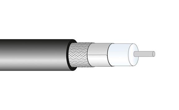 Huber+Suhner Spuma_400-Fr Coaxial Cable, Spuma 400, Blk, 100M