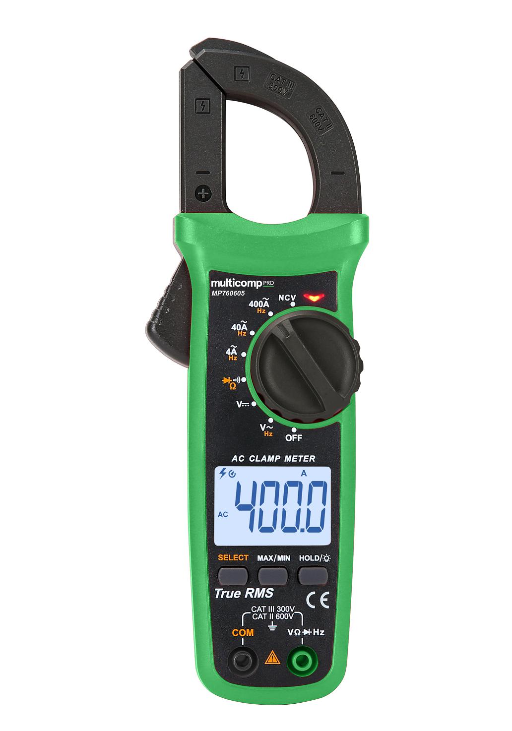 Multicomp Pro Mp760605 Dig Clamp Multimeter, 4000 Count, 400A