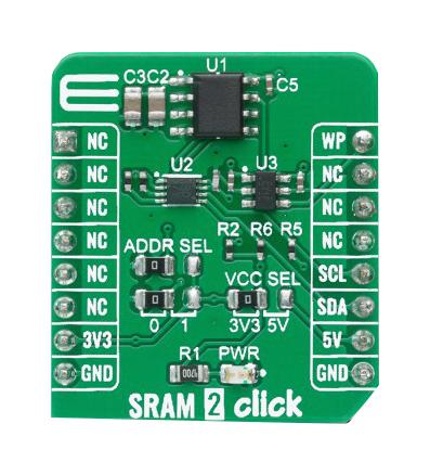 Mikroelektronika Mikroe-4178 Click Board, Sram, I2C, 3.3/5V