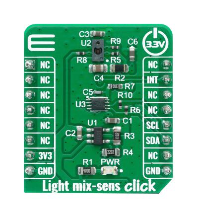 Mikroelektronika Mikroe-4148 Click Board, Optical Sensor, I2C, 3.3V