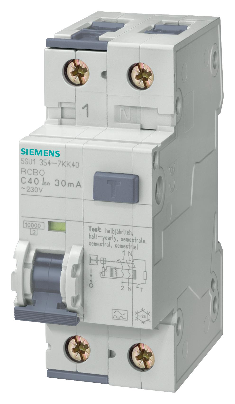 Siemens 5Su1354-6Kk16 Rcbo, 2P, 16A, 240Vac