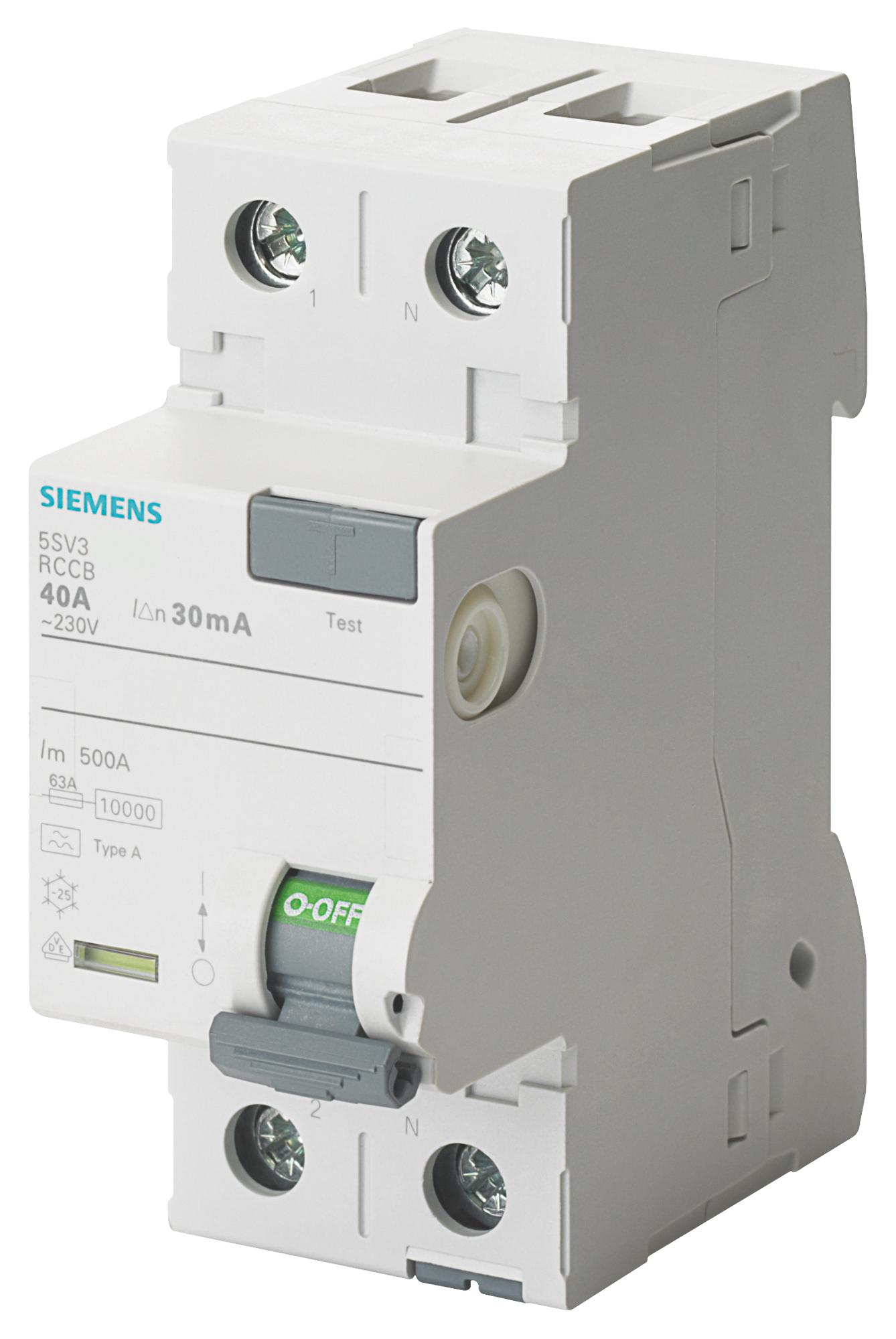 Siemens 5Sv3314-6 Rccb, 2P, 40A, 230Vac