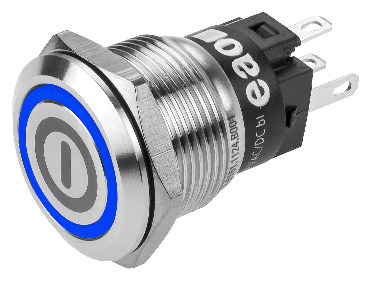 Eao 82-5151.2124.b001 Anti Vandal Sw, Spdt, 3A/240V, 19Mm, Blu