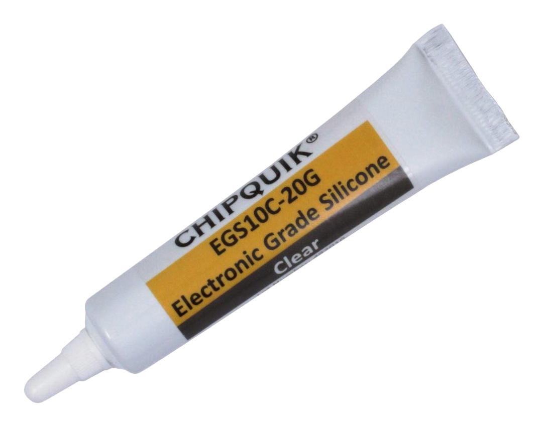 Chip Quik Egs10C-20G Silicone Adhesive Sealant, Tube, 20G