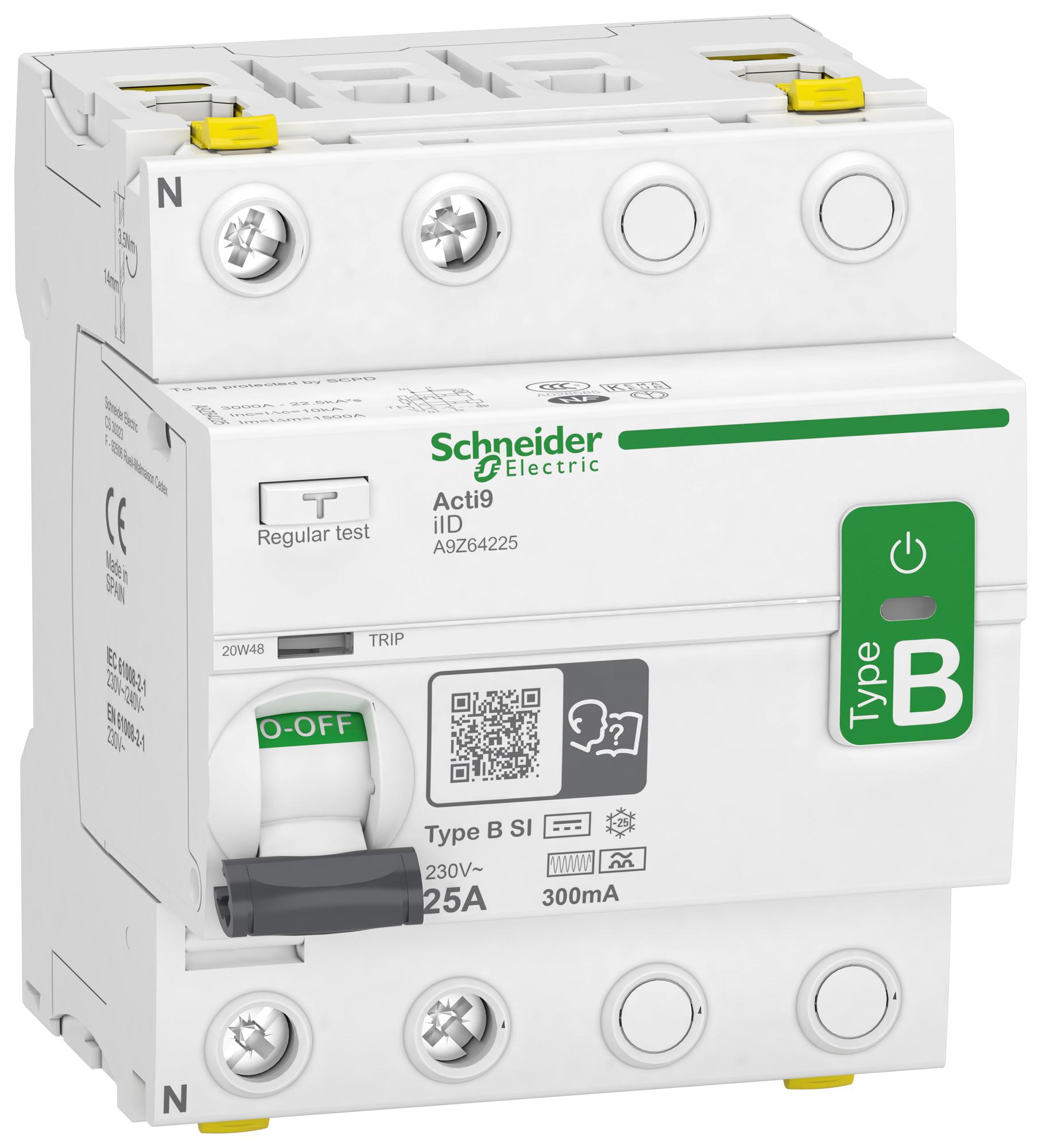 Schneider Electric A9Z64225 Rccb, 2P, 25A, 230Vac