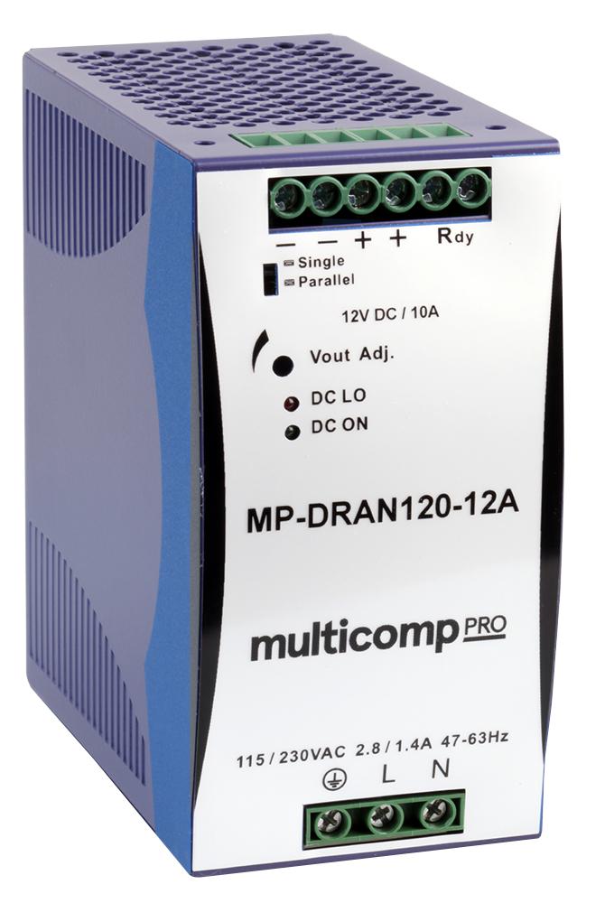 Multicomp Pro Mp-Dran120-12A Power Supply, Ac-Dc, 12V, 10A