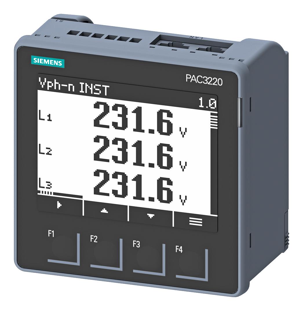 Siemens 7Km3220-0Ba01-1Da0 Power Meter, 96 X 96Mm Lcd