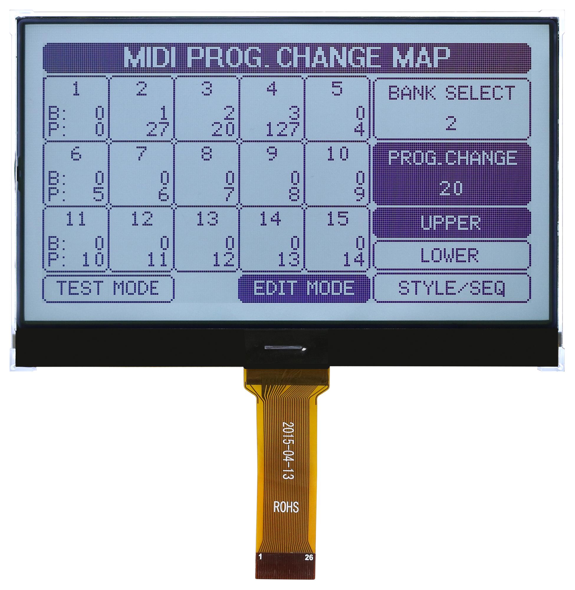 Midas Displays Mdcog240128B6W-Fptlw Graphic Lcd, Cog, Fstn, 240 X 128P, 3.3V