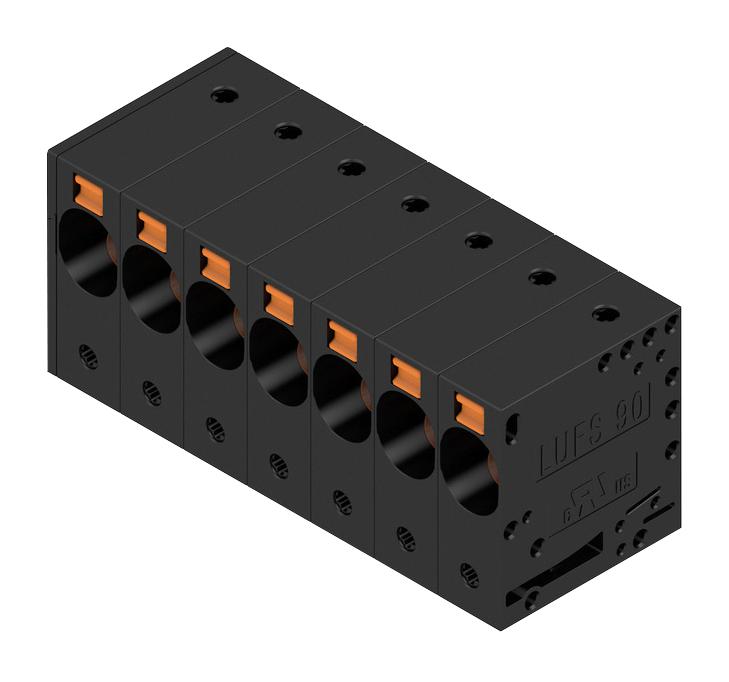 Weidmuller 2500500000 Wtb Terminal Block, 7Pos, 18-4Awg, Th