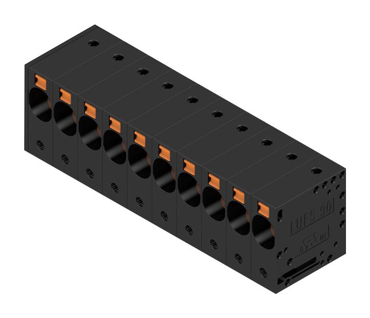 Weidmuller 2500530000 Wtb Terminal Block, 10Pos, 18-4Awg, Th