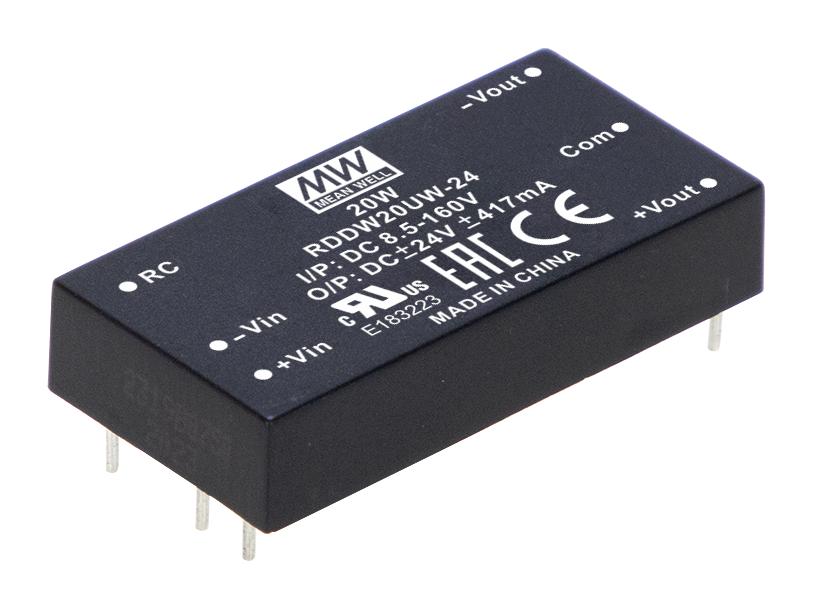 Mean Well Rddw20Uw-12 Dc-Dc Converter, 2 O/p, 20W