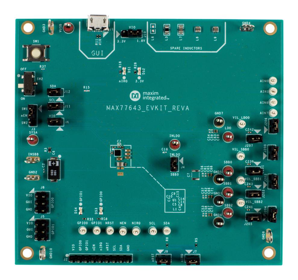 Analog Devices Max77643Evkit# Eval Board, Simo Buck-Boost Regulator