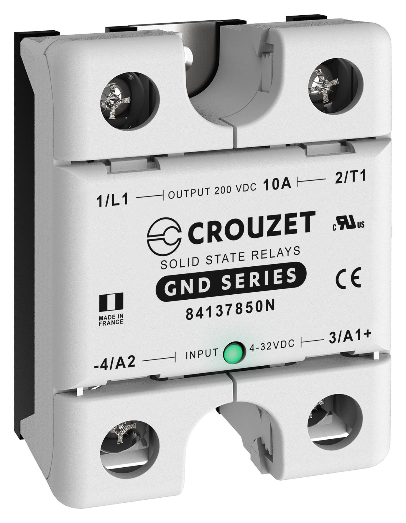 Crouzet 84137850N Solid State Relay/10A/5-200Vdc, Panel