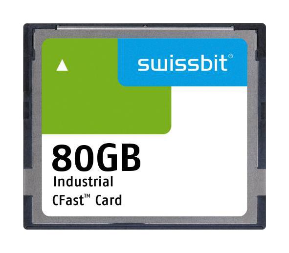 Swissbit Sfca080Gh1Ao1To-I-8C-21P-Std Industrial Cfast Flash Memory Card, 80Gb