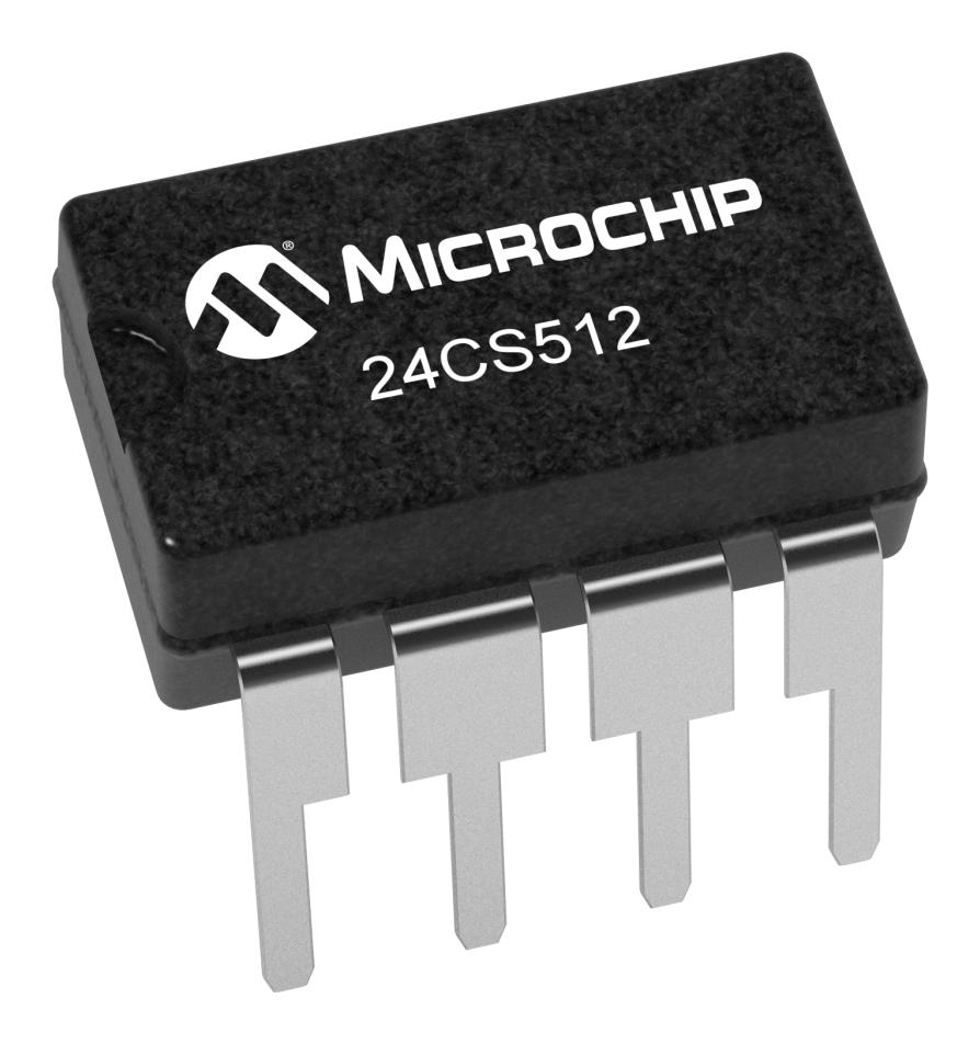 Microchip 24Cs512-E/p Eeprom, 512Kbit, -40 To 125Deg C