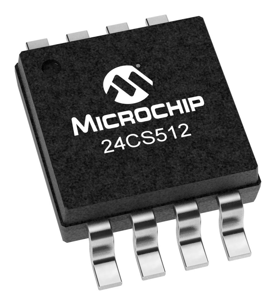 Microchip 24Cs512-I/ms Eeprom, 512Kbit, -40 To 85Deg C