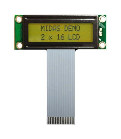 Midas Displays Mc21603A6W-Sptly-V2 Lcd Display, Transflective, Stn, 3.15Mm