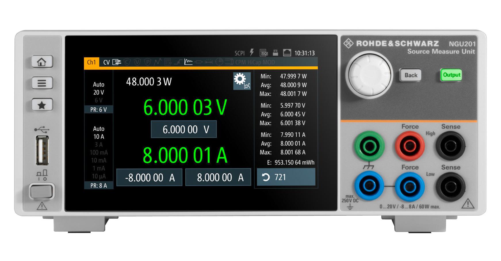 Rohde & Schwarz Ngu201Com Source Measure Unit, 20V, 60W, 10Kohm