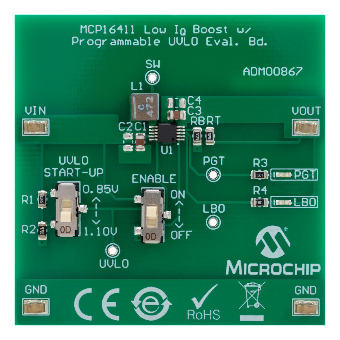 Microchip Adm00867 Eval Board, Synchronous Boost Converter