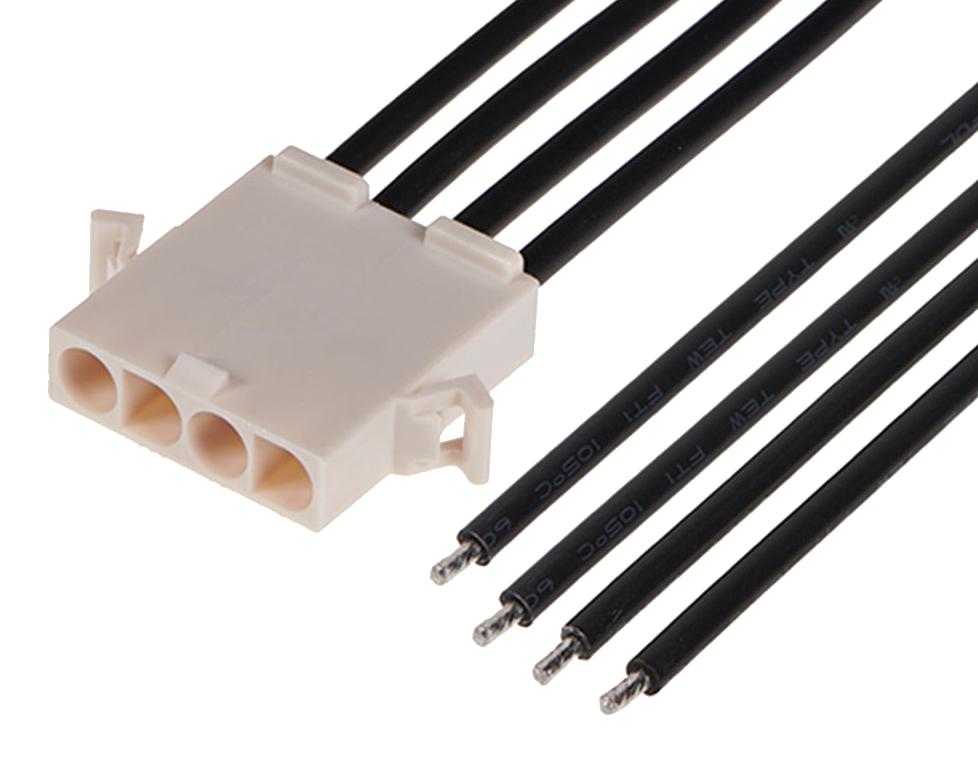 Molex 216293-1043 Cable Assy, 4P Wtb Plug-Free End, 23.6