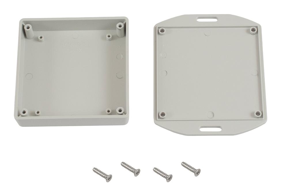 Hammond 1551Xflgy Enclosure, Abs, 80Mmx80Mmx80Mm, Grey