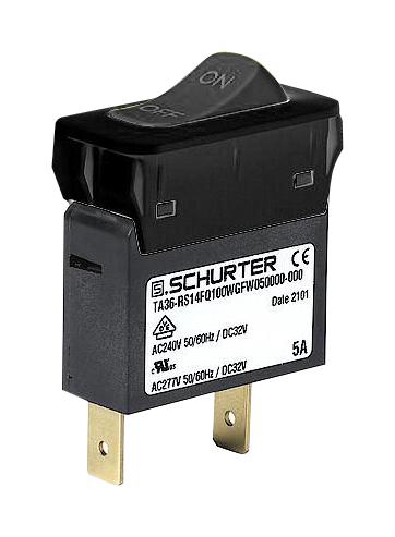 Schurter 3-128-199 Thermal Ckt Breaker, 1P, 6A, 240V, Panel