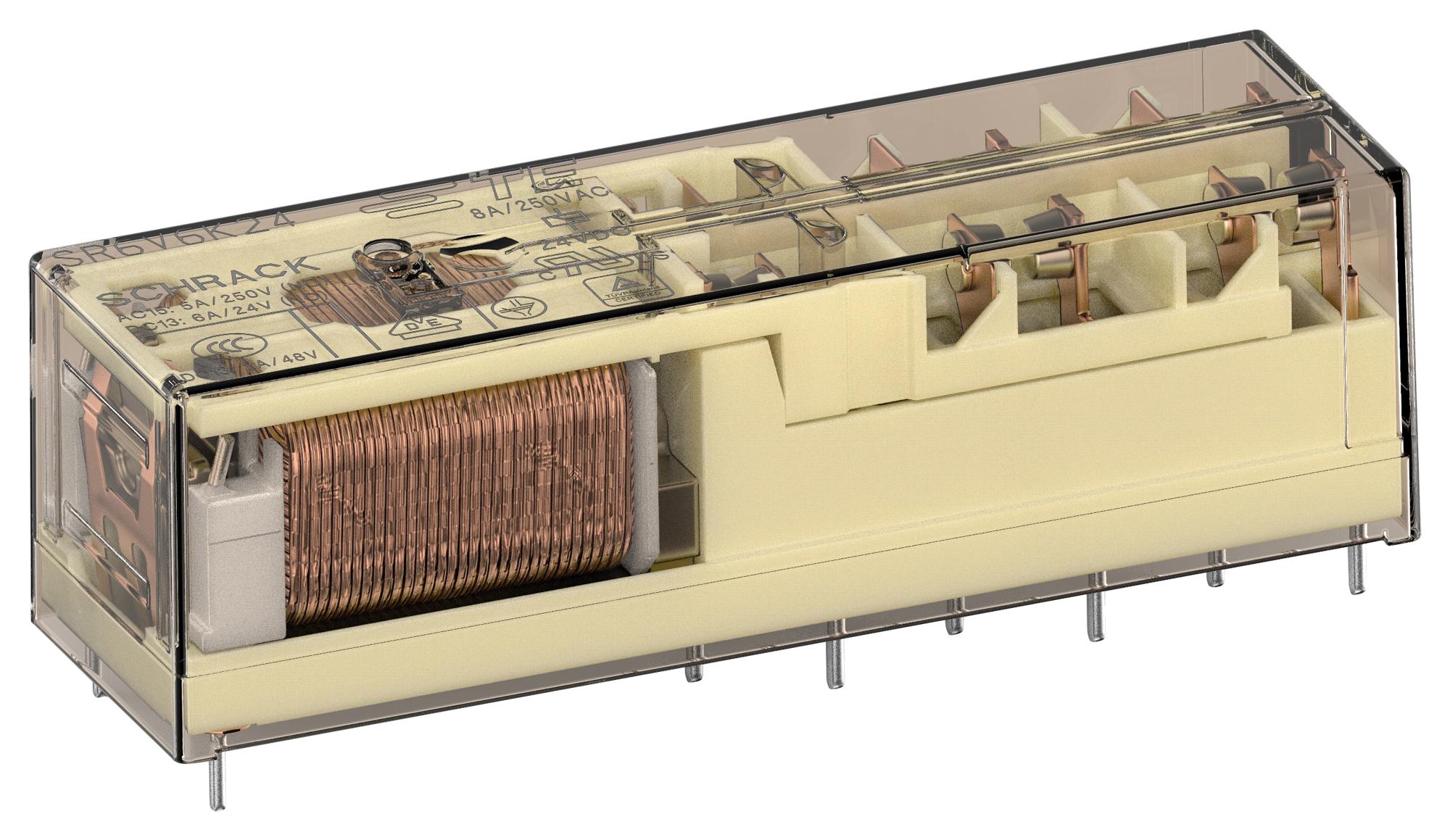 Schrack - Te Connectivity V23050A1005A533 Power Relay, 3Pst-No/nc, 5Vdc, 8A, Tht