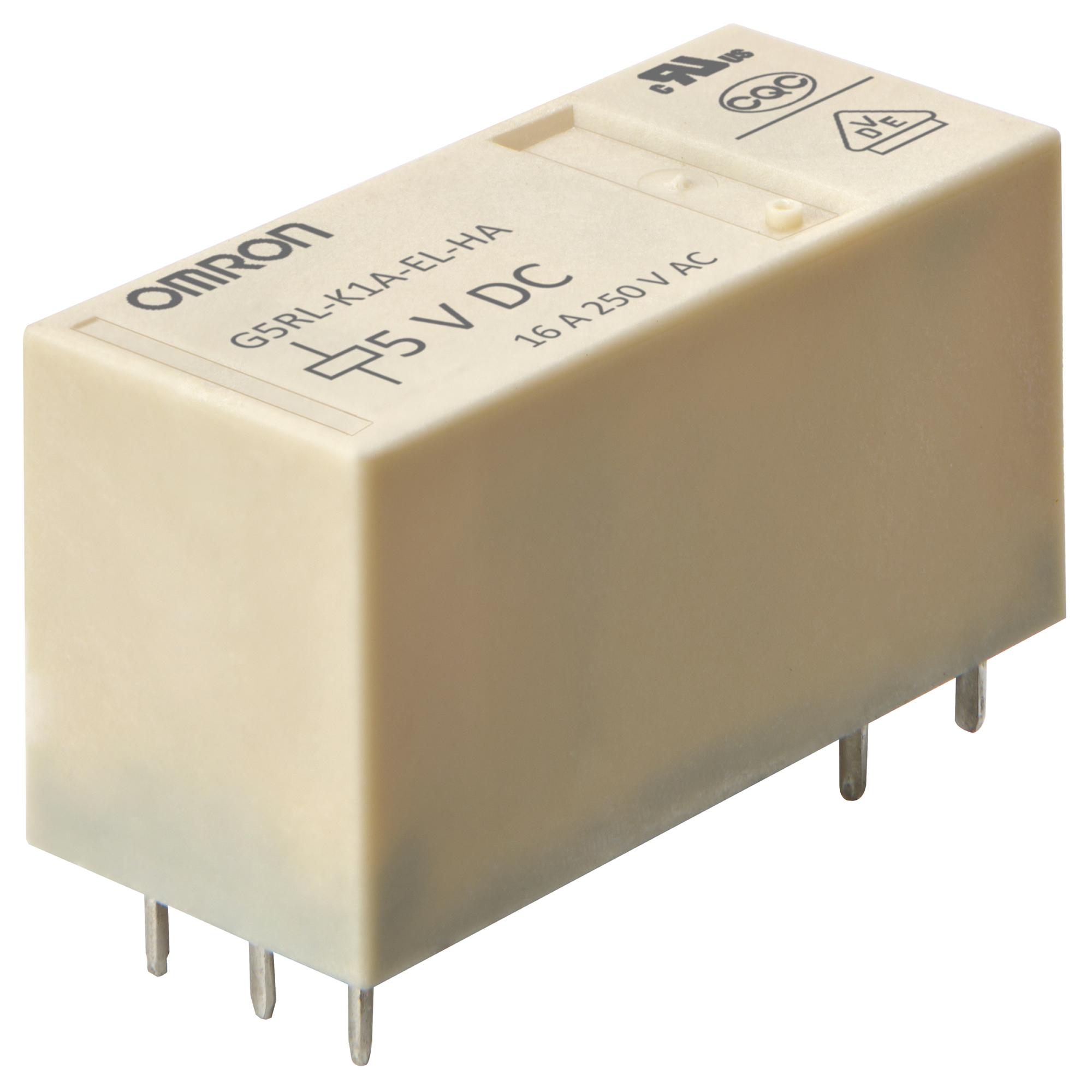 Omron Electronic Components G5Rl-K1A-El-Ha   Dc5 Power Relay, Spst-No, 5Vdc, 16A, Tht