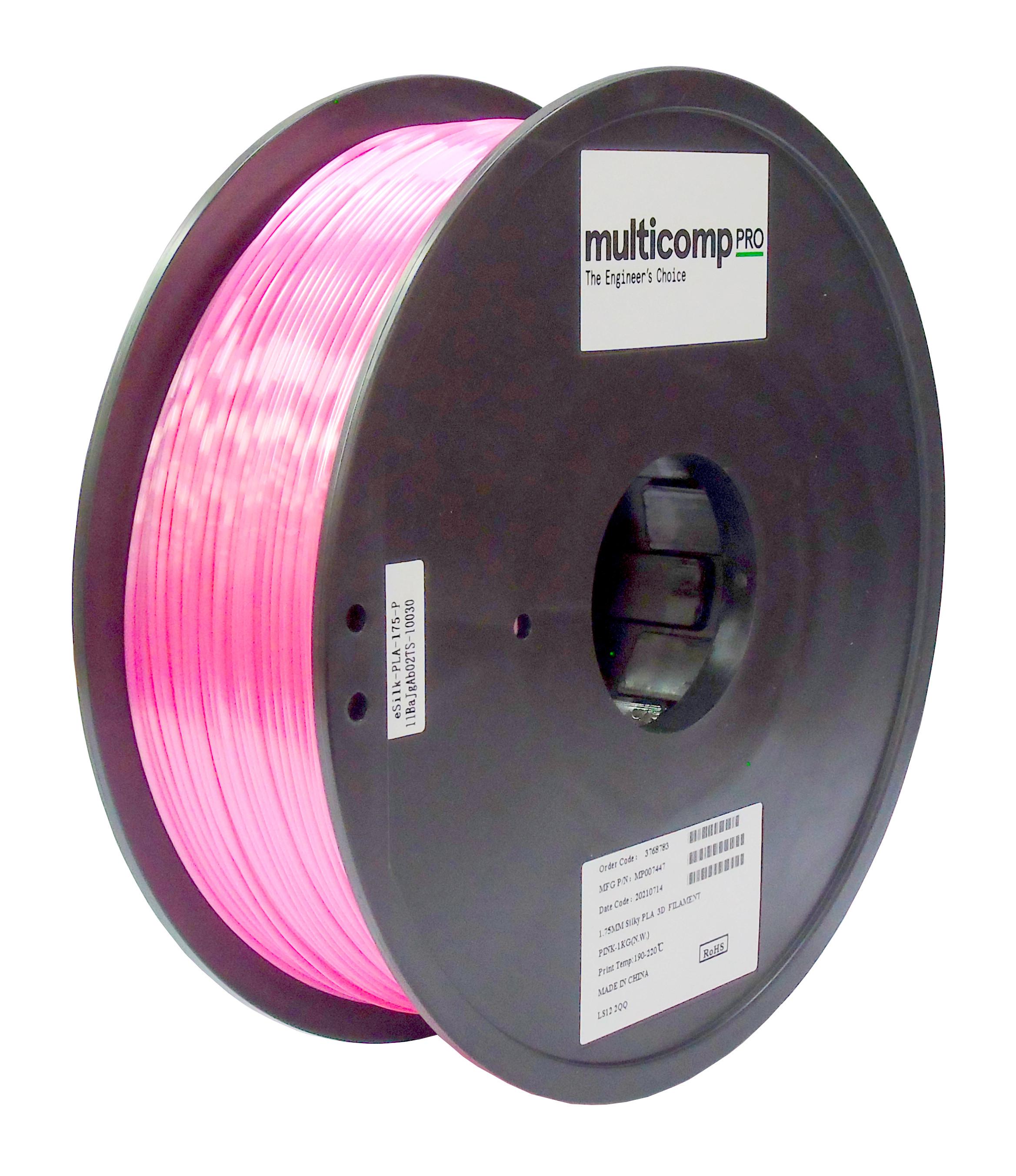 Multicomp Pro Mp007447 3D Filament, Silk Pla, 1.75Mm, 1Kg/ Pink