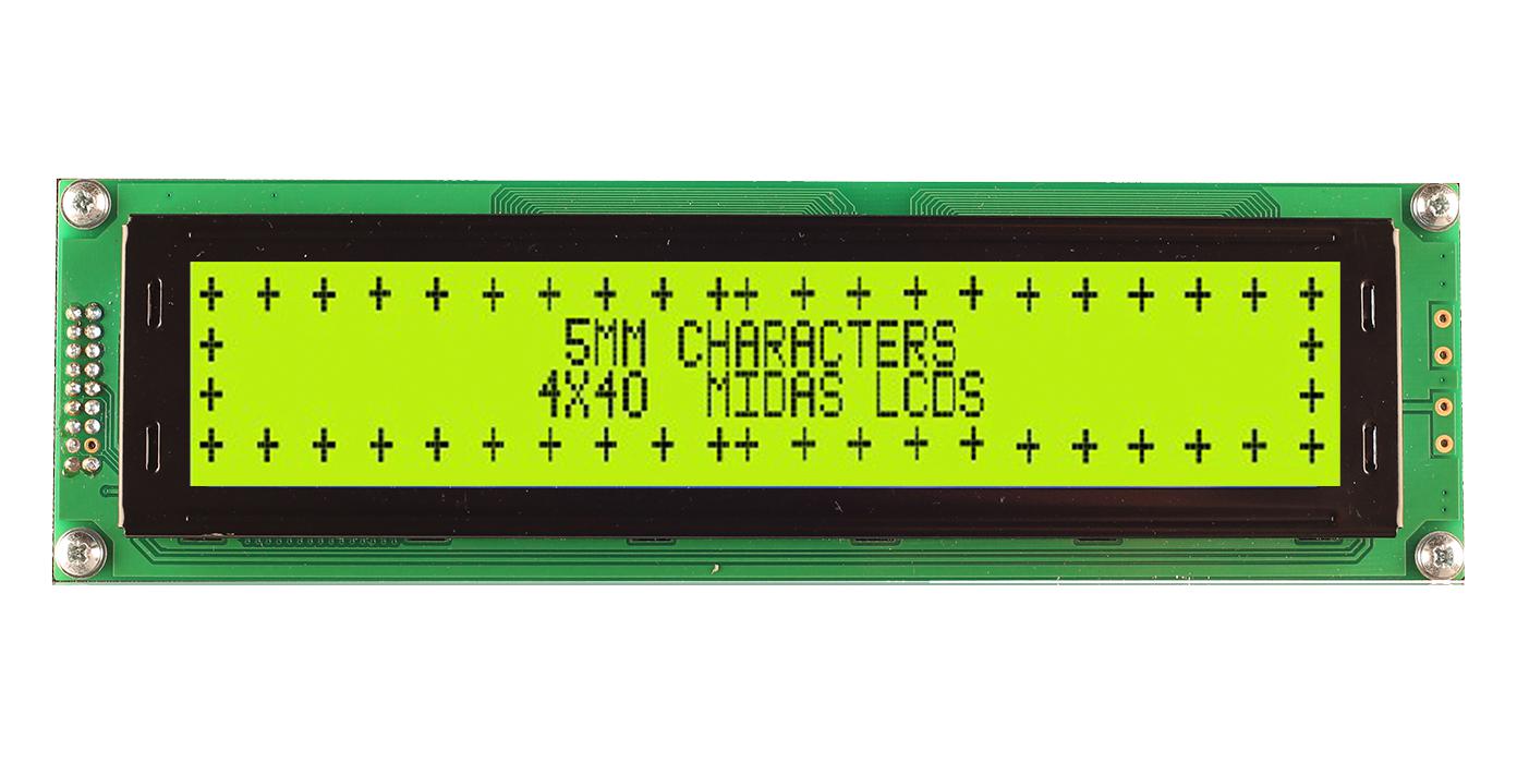 Midas Displays Mc44005A6W-Sptly3.3-V2 Lcd Display, Cob, 40 X 4, Fstn, 3.3V