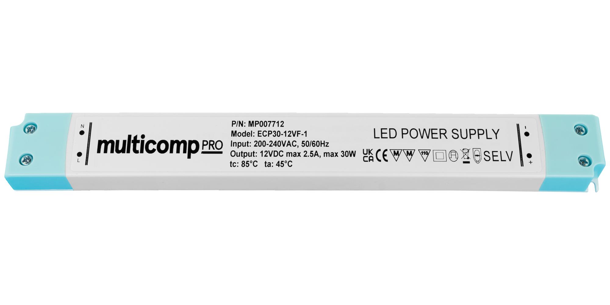 Multicomp Pro Mp007713 Led Driver, Constant Voltage, 30W