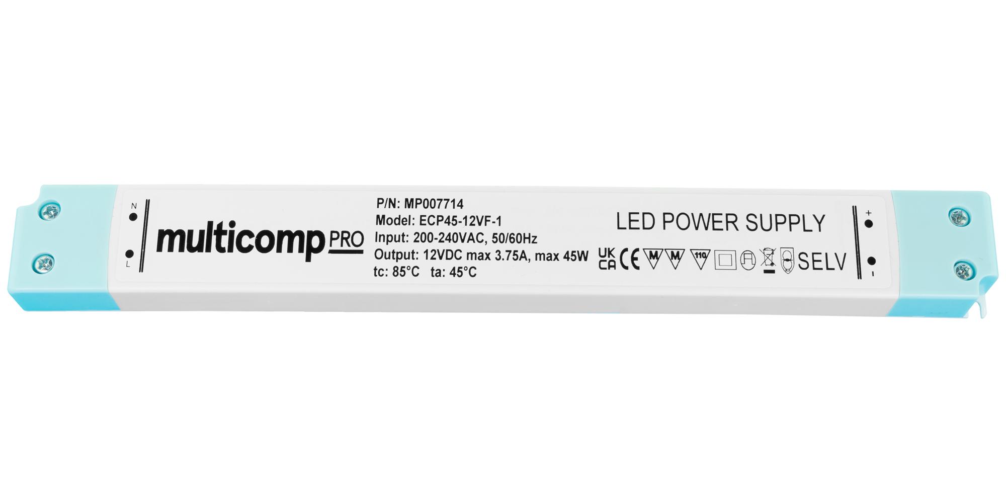 Multicomp Pro Mp007715 Led Driver, Constant Voltage, 45W