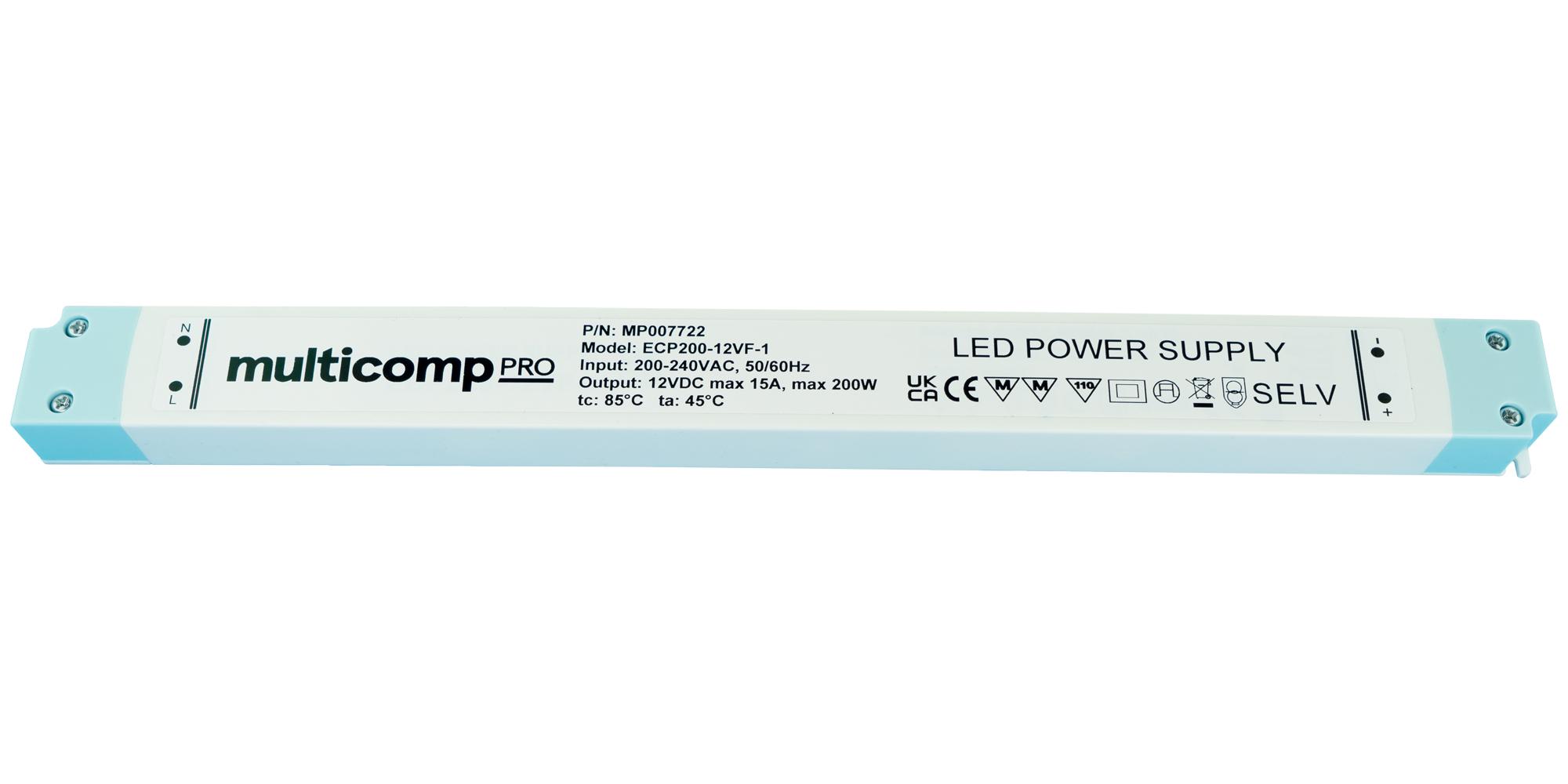 Multicomp Pro Mp007722 Led Driver, Constant Voltage, 200W